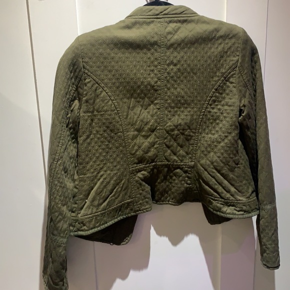 Anthropologie XS quilted army green jacket - Picture 3 of 6